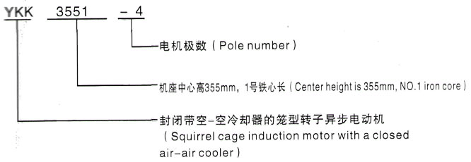 YKK系列(H355-1000)高压Y5008-8/630KW三相异步电机西安泰富西玛电机型号说明